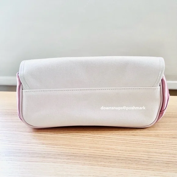 Vintage Dior satin and canvas mixed fabric makeup cosmetics bag clutch NEW - Picture 5 of 7